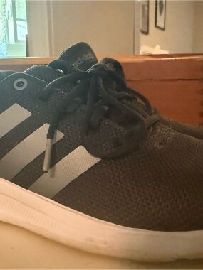 adidas Women's Black Sneakers with White Stripes